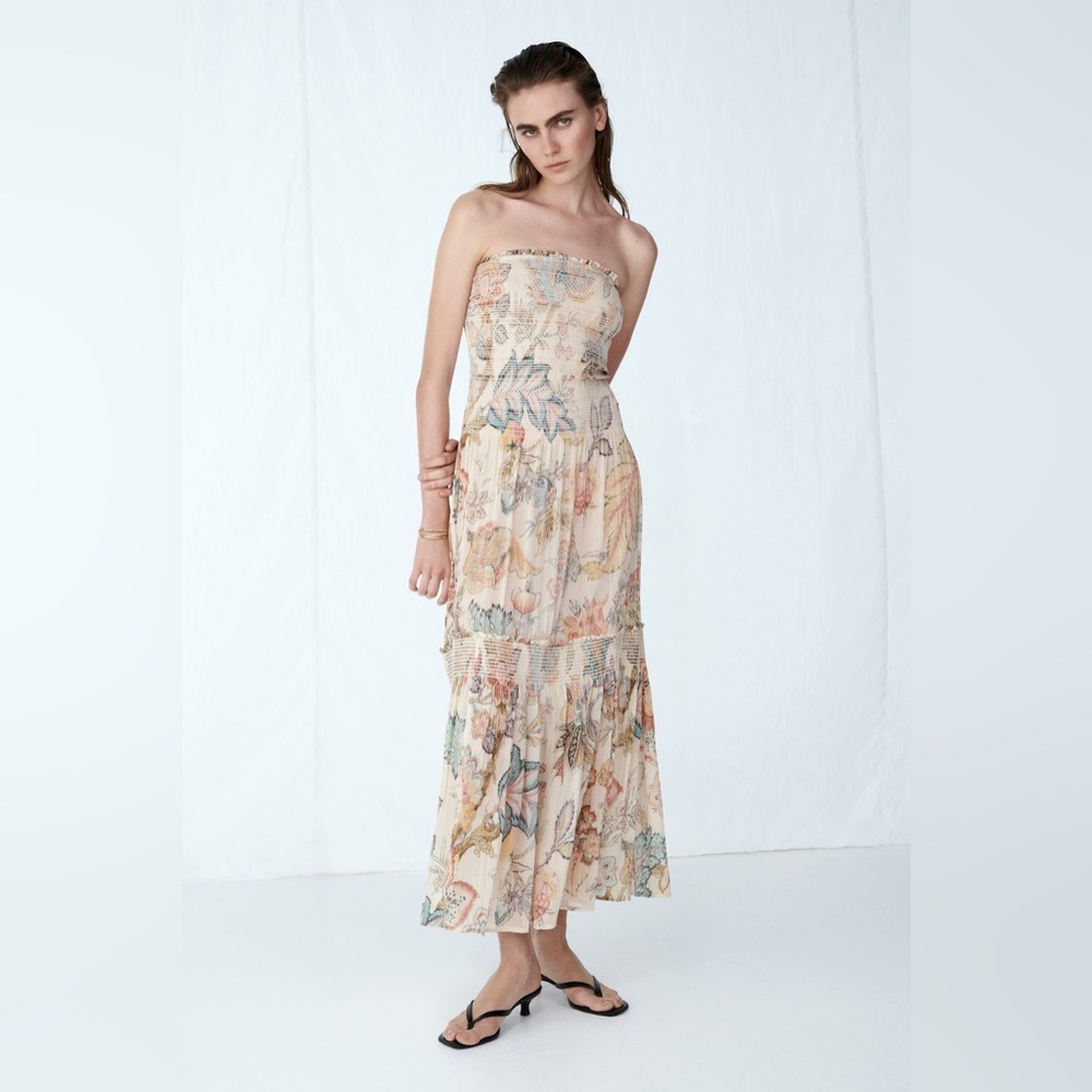 NWT H&M Smocked Bandeau Dress
